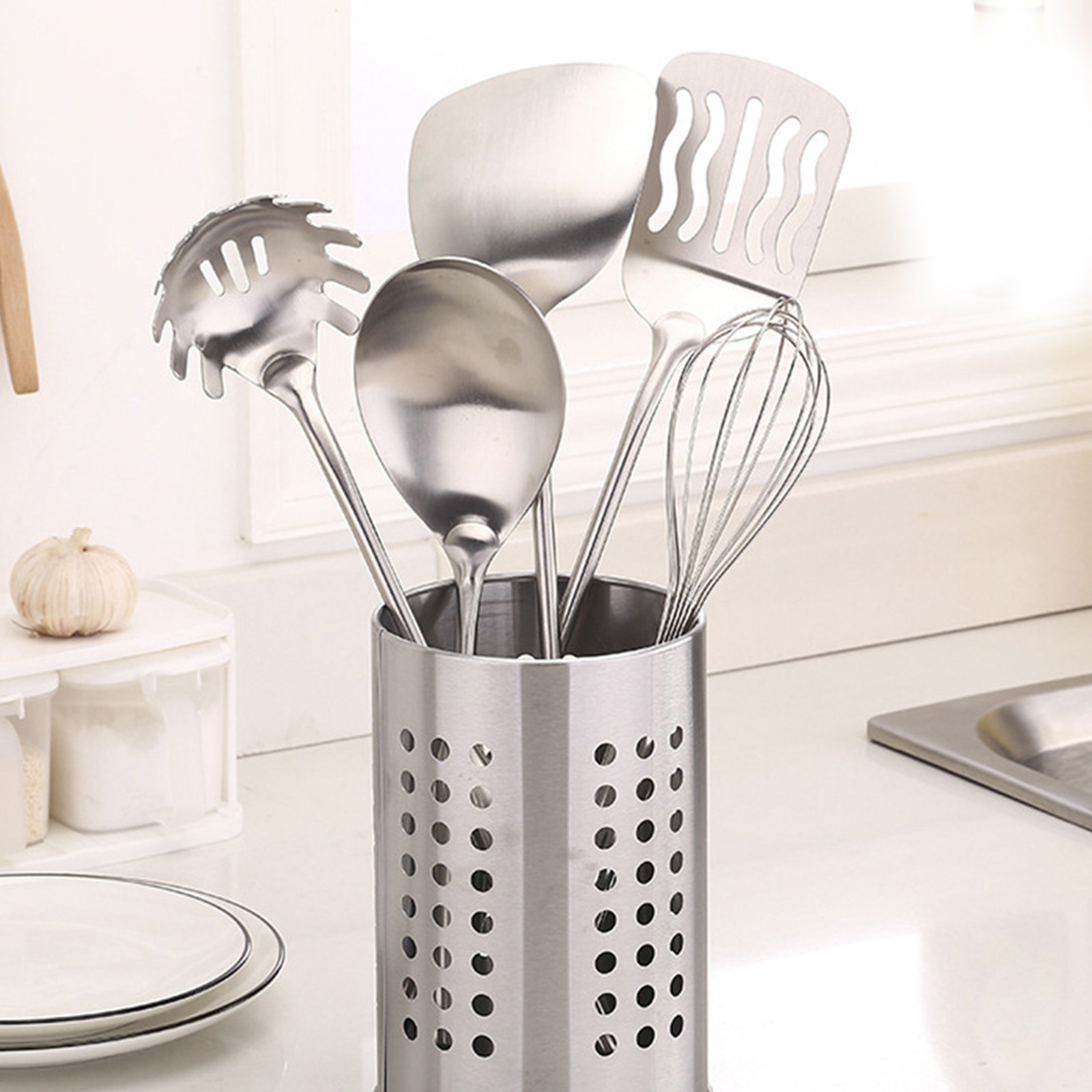 Kitchen Utensil Holder - حامل عيدان الطعام من الفولاذ المقاوم