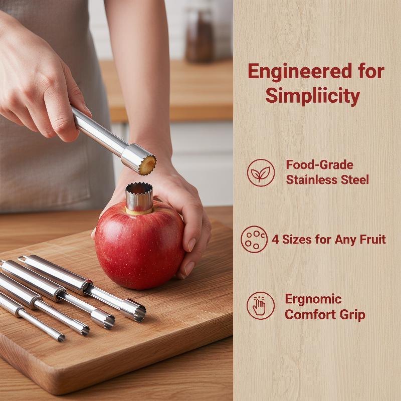 Kitchen Gadgets Tools - 4 قطع أداة إزالة نواة الفاكهة
