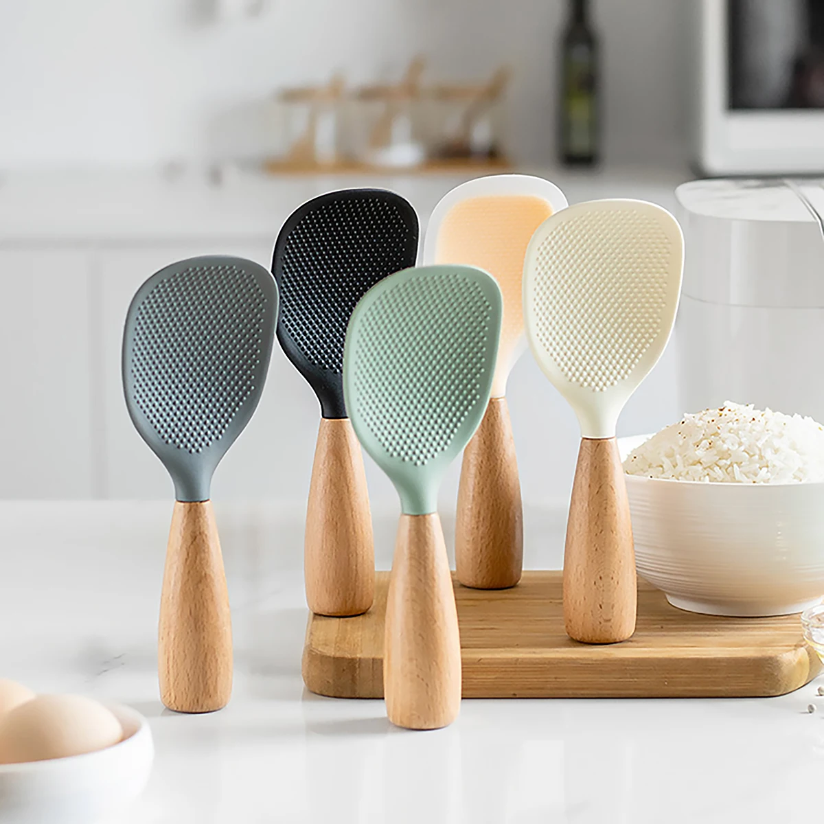 Kitchen Gadgets On Sale - معلقة سيليكون ملعقة الأرز ، مغرفة
