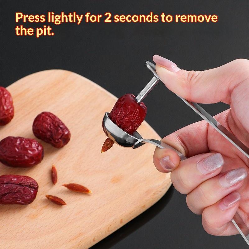 Kitchen Gadgets Tools - أداة إزالة نوى التمر من الفولاذ