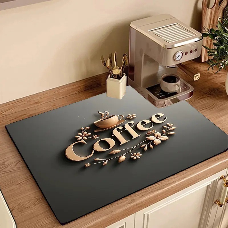 سجادة مطبخ ماصة بتصميم القهوة، - مراجعة Kitchen Gadgets On Sale وسعره